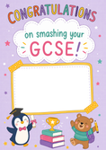 Load image into Gallery viewer, Smashing Your GCSE Cute Animals Photo Upload Congratulations Card for Her
