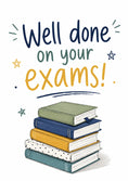 Load image into Gallery viewer, Well Done on Your Exams Stacked Books GCSEs Card
