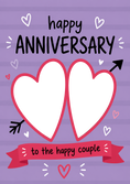 Load image into Gallery viewer, Happy Couple Heart Frames Photo Upload Anniversary Card
