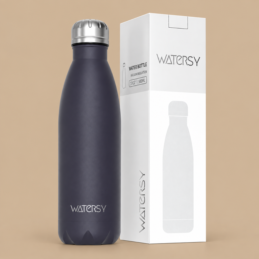 WATERSY Stainless Steel Insulated Water Bottle 500ml - Dark Purple