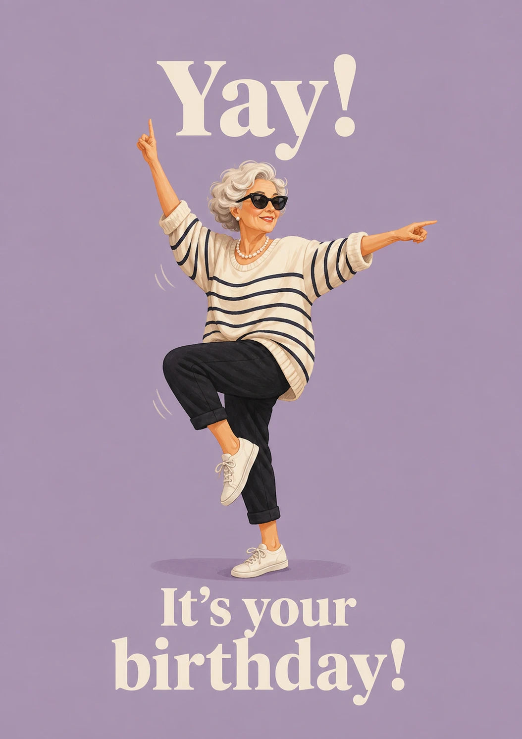 Funny Dancing Grandma Yay It's Your Birthday Card for Her