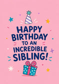 Load image into Gallery viewer, Birthdays - Personalised Card — with punch holes
