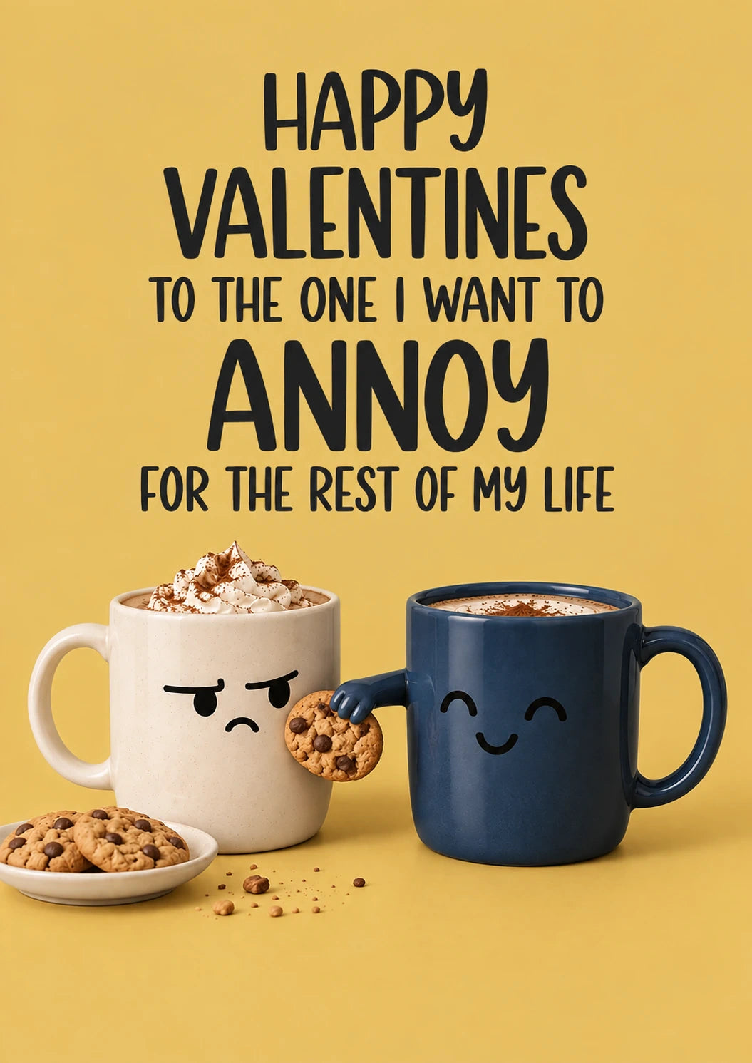 Funny Annoying Coffee Mugs Valentine's Day Card for Husband