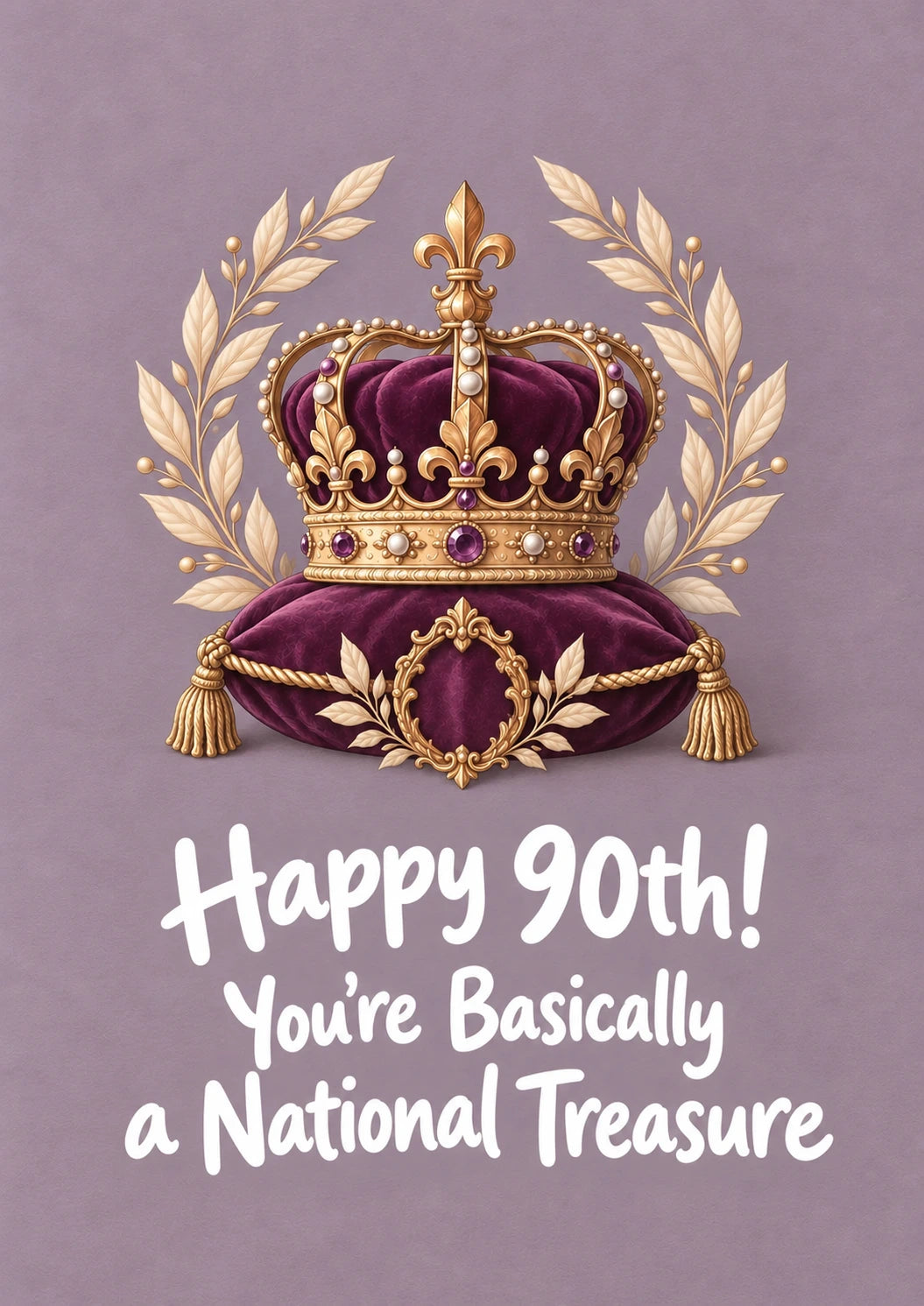 Funny National Treasure Crown 90th Birthday Card