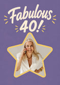 Load image into Gallery viewer, Fabulous 40 Purple Star Photo Upload 40th Birthday Card for Her

