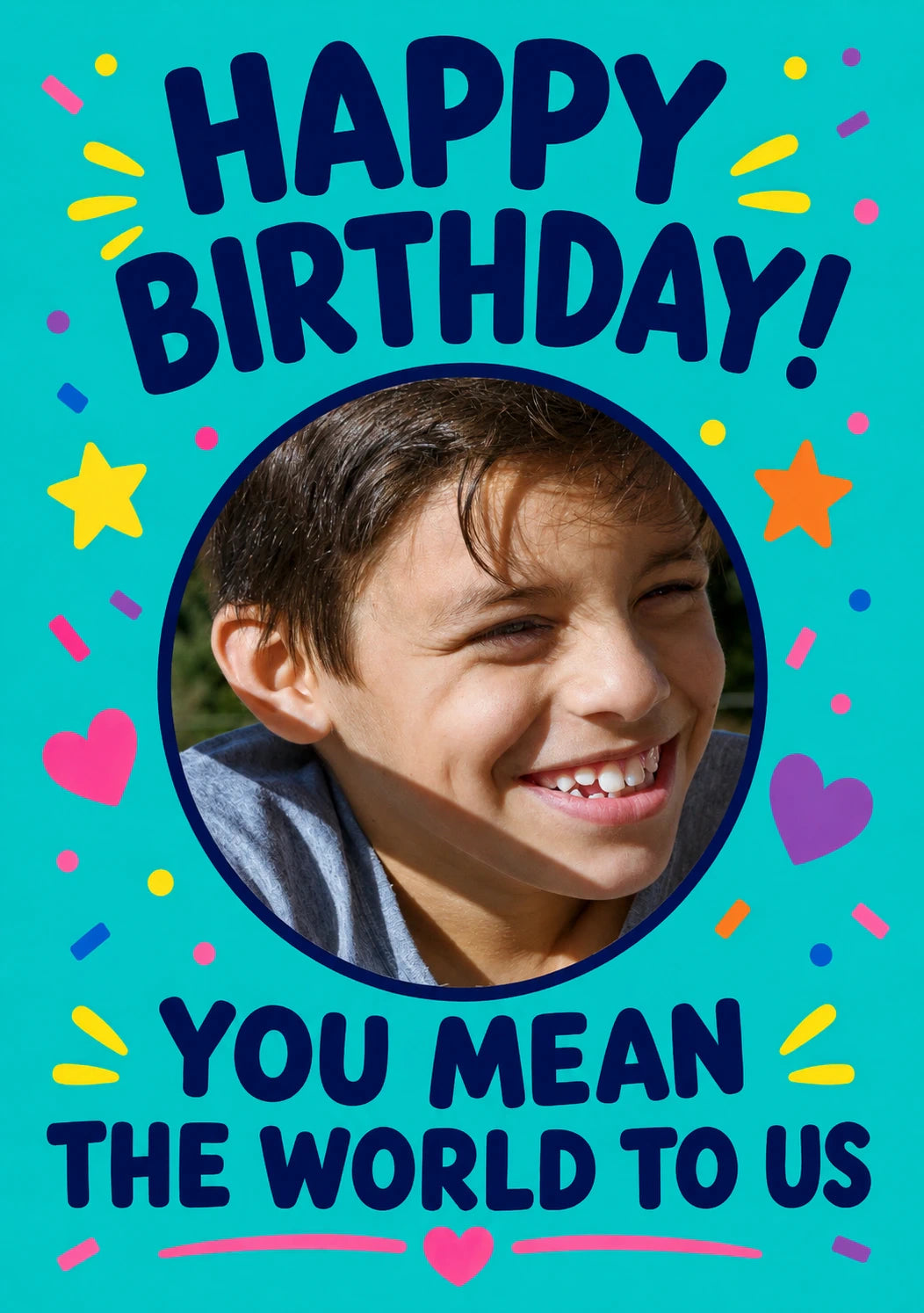 You Mean the World to Us Photo Upload Birthday Card