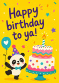 Load image into Gallery viewer, Cute Panda Party Happy Birthday to Ya Card for Kids
