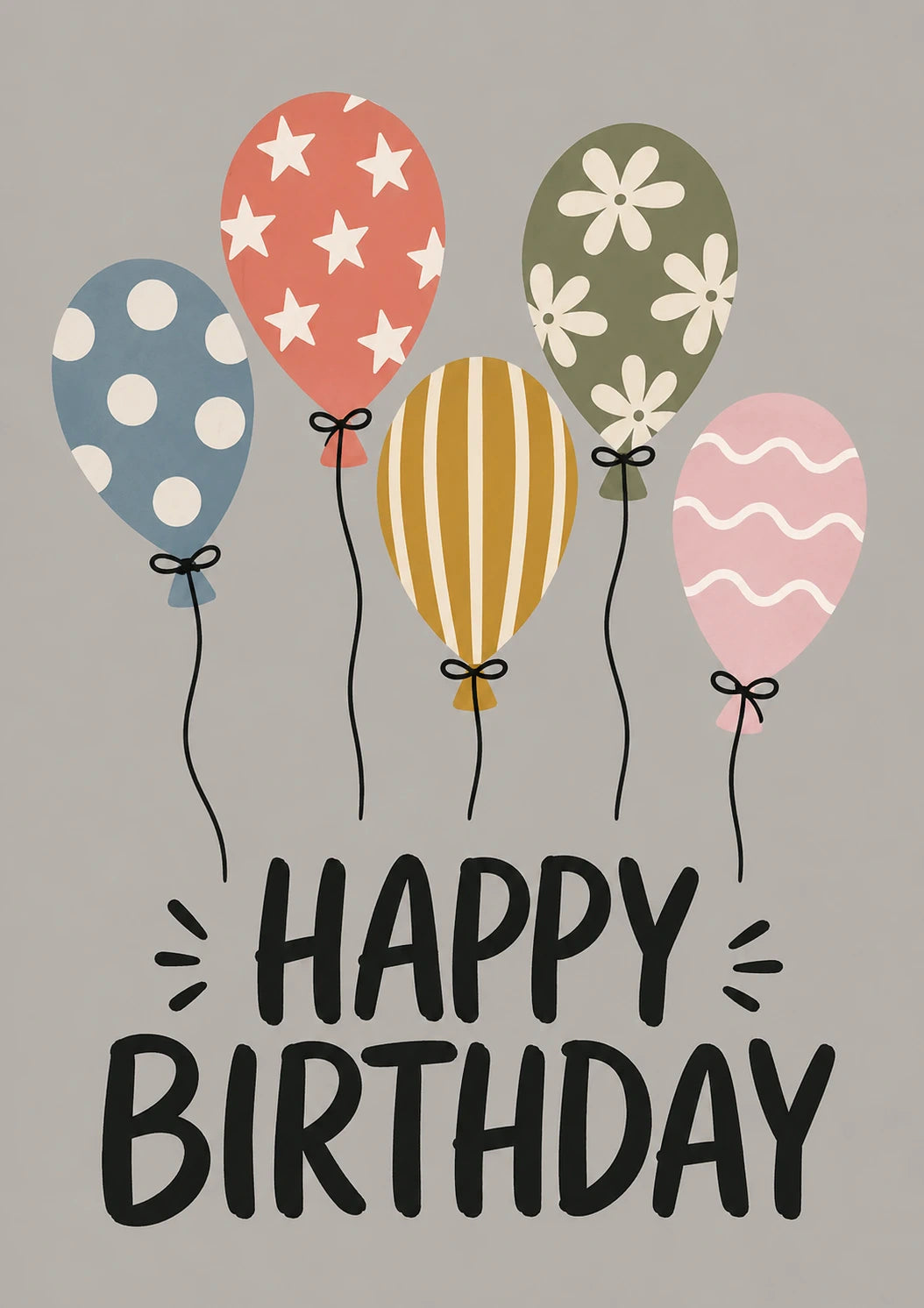 Patterned Balloons 95th Birthday Card