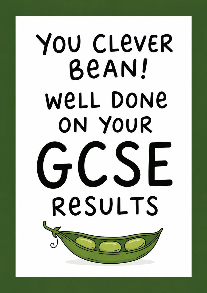 Funny You Clever Bean GCSE Results Card