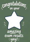 Load image into Gallery viewer, Green Star Congratulations Photo Upload Exam Results Card
