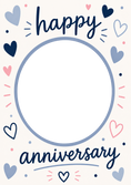 Load image into Gallery viewer, Happy Hearts Scatter Photo Upload Anniversary Card

