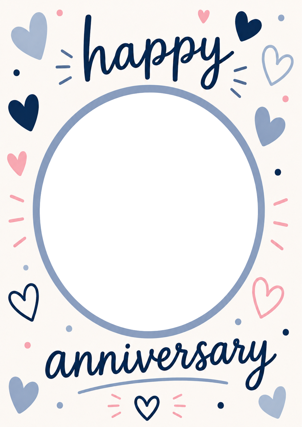 Happy Hearts Scatter Photo Upload Anniversary Card