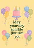 Load image into Gallery viewer, Pastel Balloons May Your Day Sparkle 80th Birthday Card
