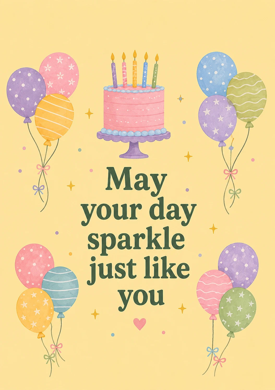 Pastel Balloons May Your Day Sparkle 80th Birthday Card