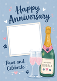 Load image into Gallery viewer, Funny Paws and Celebrate Bubbly Photo Upload Anniversary Card
