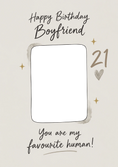 Load image into Gallery viewer, Happy Birthday Boyfriend 21st Photo Upload Birthday Card for Him
