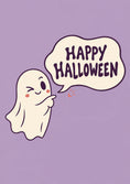 Load image into Gallery viewer, Cute Winking Ghost Happy Halloween Card for Her
