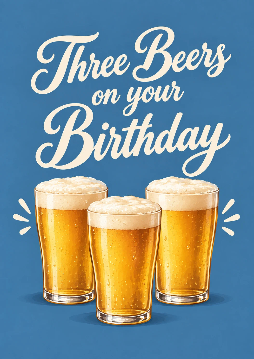 Three Beers on Your Birthday 19th Birthday Card for Him