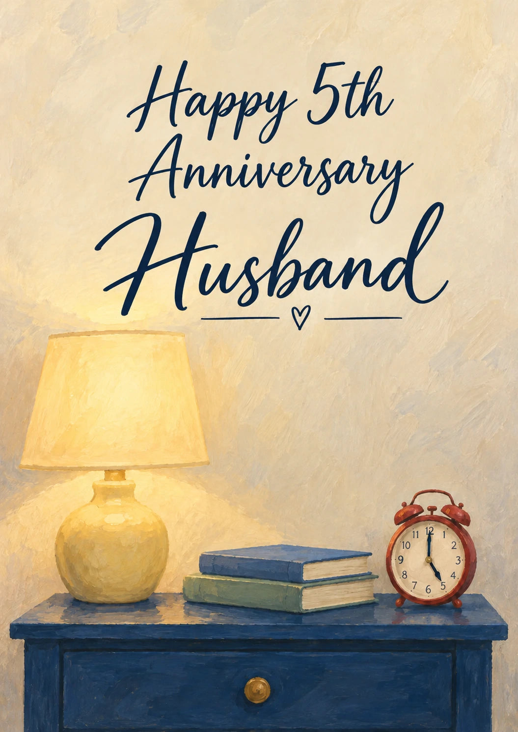 Cosy Bedside Lamp 5th Anniversary Card for Him