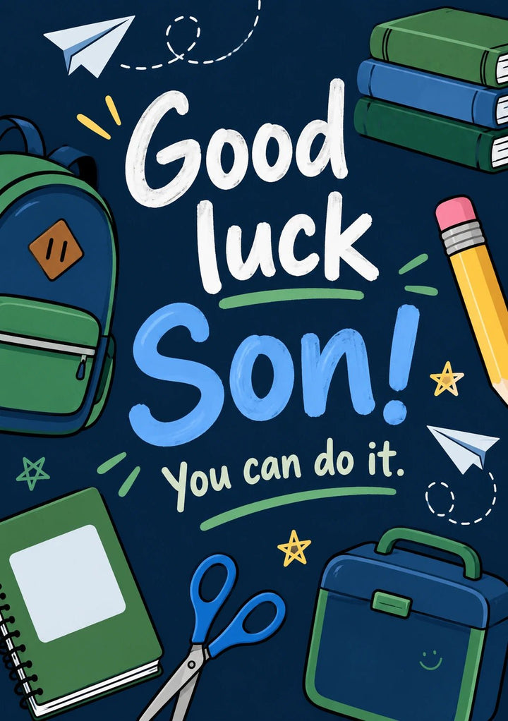 Good Luck Son You Can Do It Back to School Card for Him