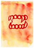 Load image into Gallery viewer, Vampire Fangs Illustrated Halloween Card
