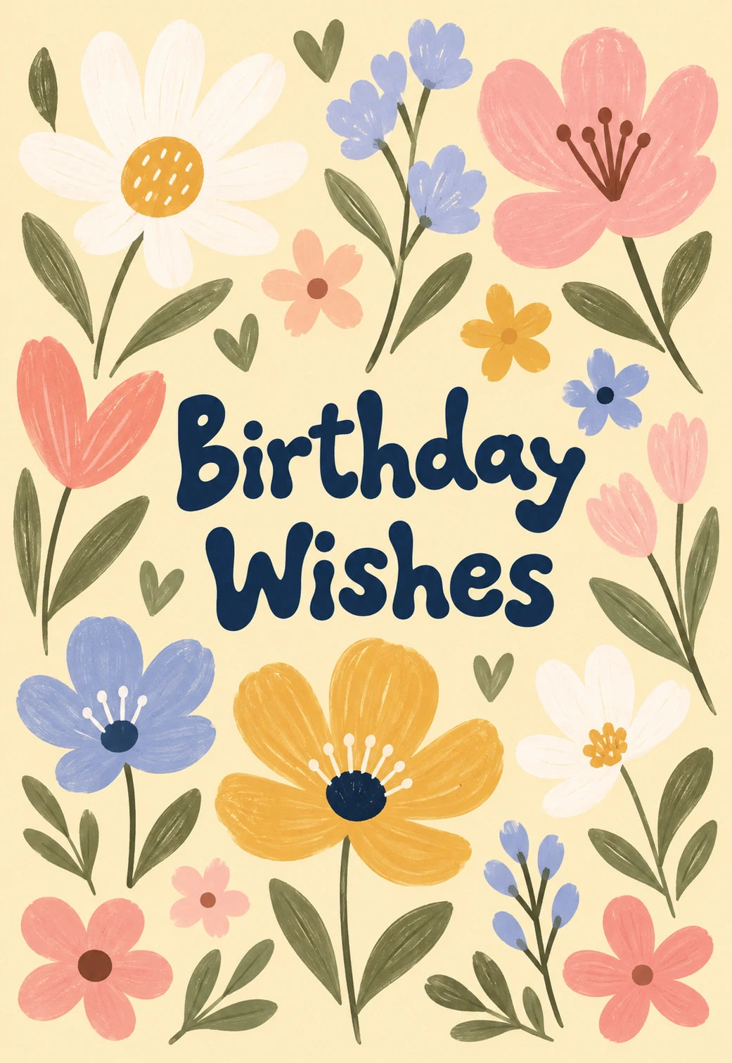 Pastel Wildflower Bouquet 18th Birthday Card for Her