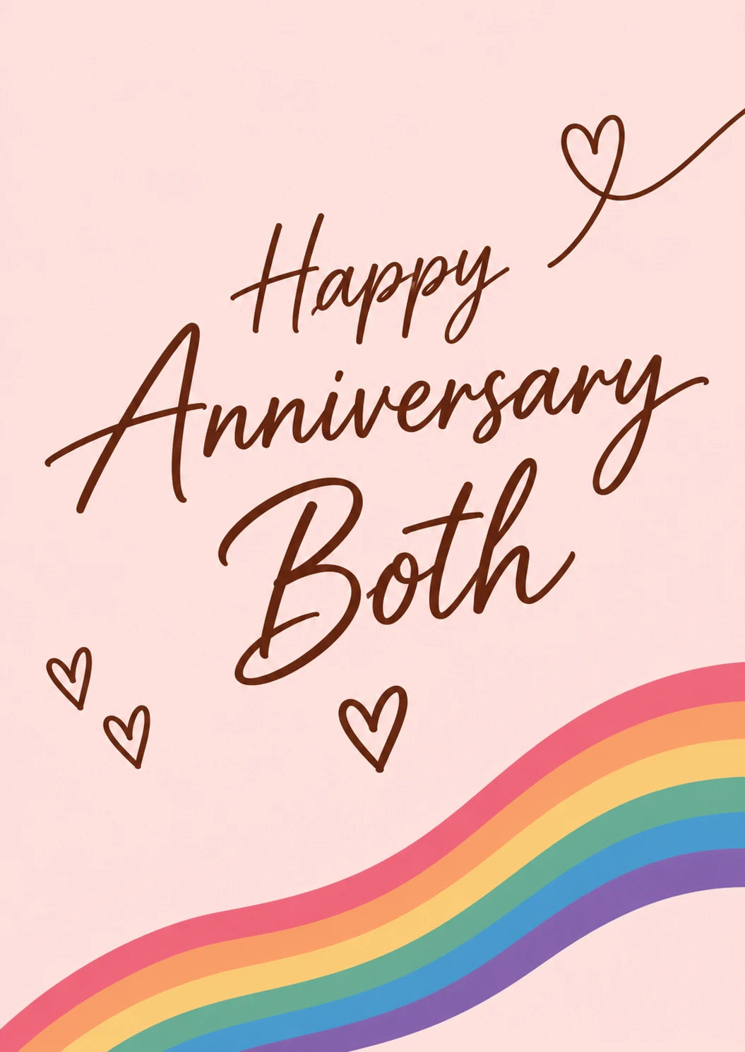 Rainbow Hearts Happy Anniversary Both Card