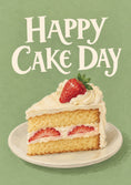 Load image into Gallery viewer, Strawberry Shortcake Slice Happy Cake Day 21st Birthday Card for Him
