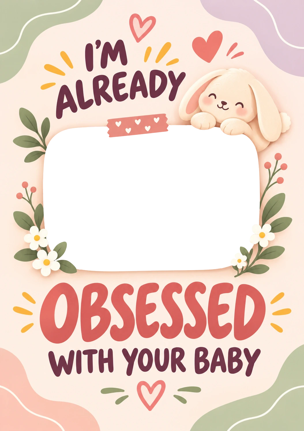 Funny Obsessed With Your Baby Bunny Photo Upload Birthday Card