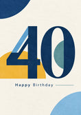Load image into Gallery viewer, Navy Blue Geometric Shapes 40th Birthday Card
