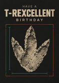 Load image into Gallery viewer, Funny T-Rexcellent Dinosaur Footprint Birthday Card
