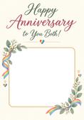 Load image into Gallery viewer, Rainbow Pride Floral Photo Upload Anniversary Card
