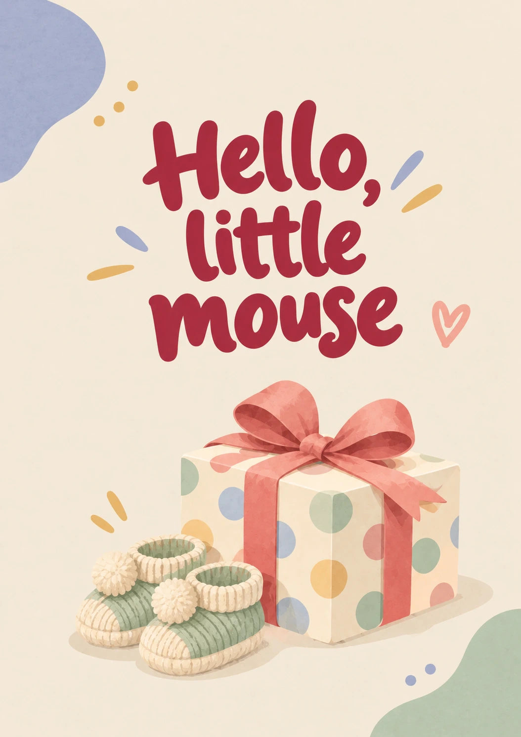 Funny Hello Little Mouse New Baby Card for Brother