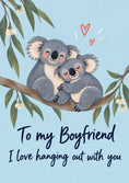Load image into Gallery viewer, Cute Koala Bears Hugging Anniversary Card for Him
