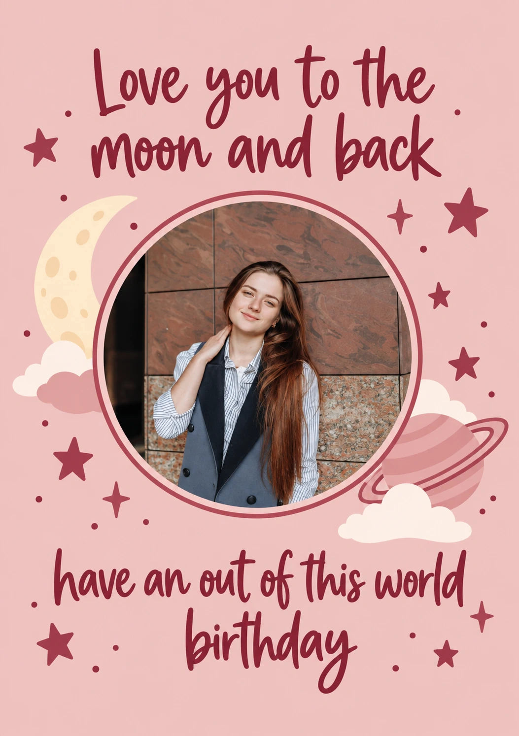 Love You to the Moon and Back Photo Upload Birthday Card for Her