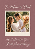 Load image into Gallery viewer, Polaroid Style Photo Upload 1st Anniversary Card for Mum and Dad
