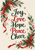 Load image into Gallery viewer, Joy Love Hope Peace Cheer Christmas Card for Niece
