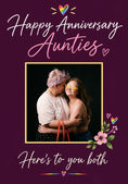 Load image into Gallery viewer, Rainbow Heart Aunties Photo Upload Anniversary Card
