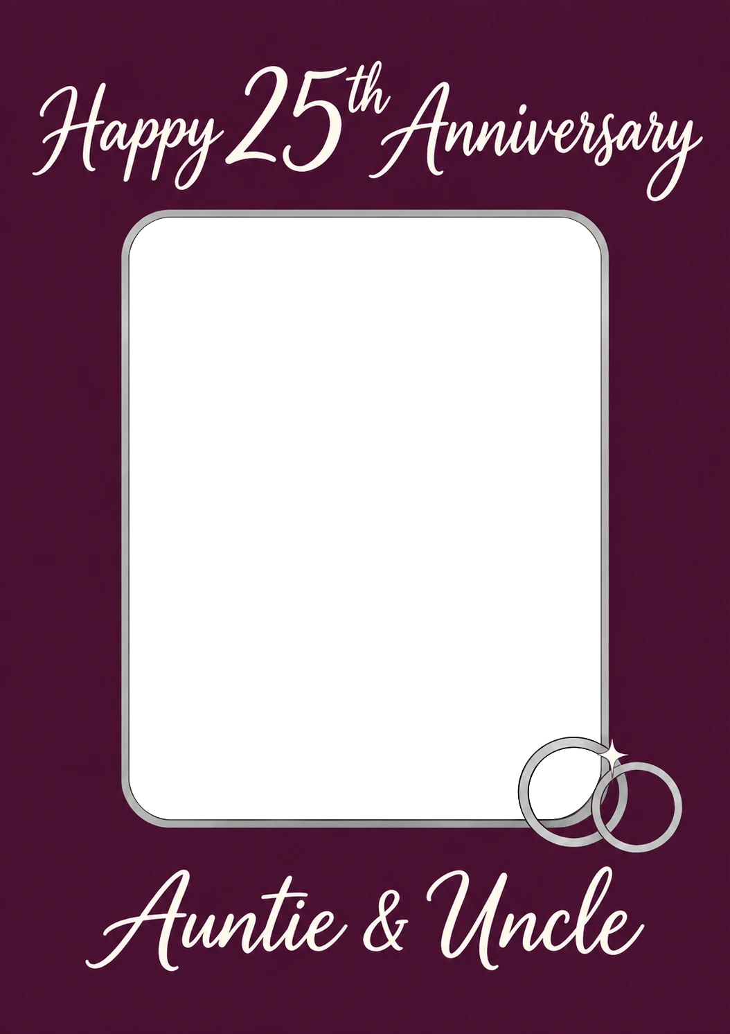 25th Anniversary Rings Photo Upload Anniversary Card for Him