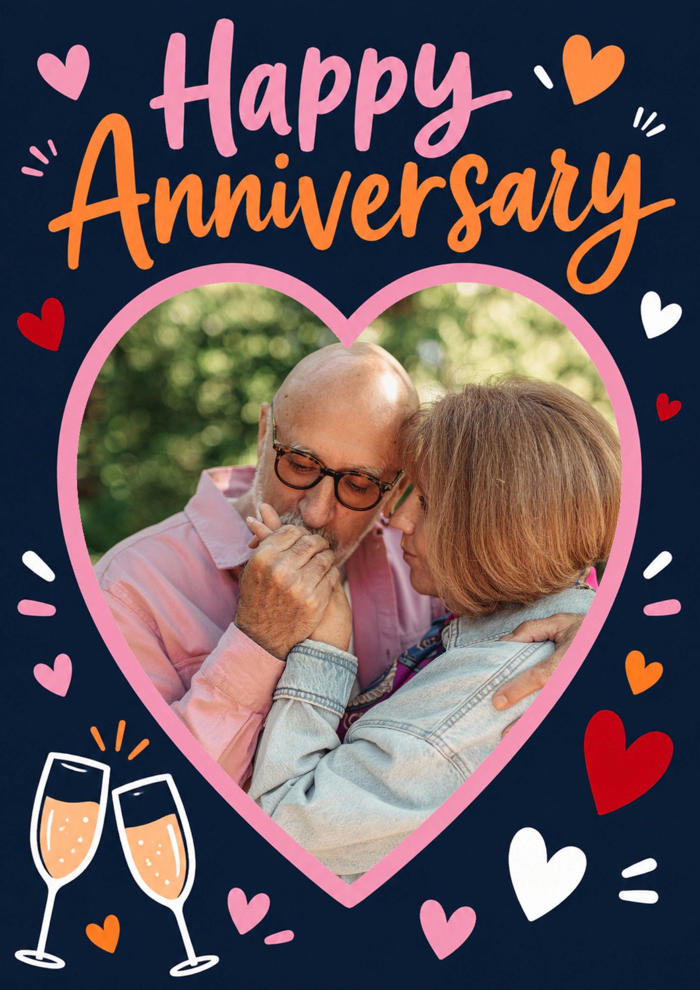 Happy Anniversary Hearts Photo Upload Birthday Card