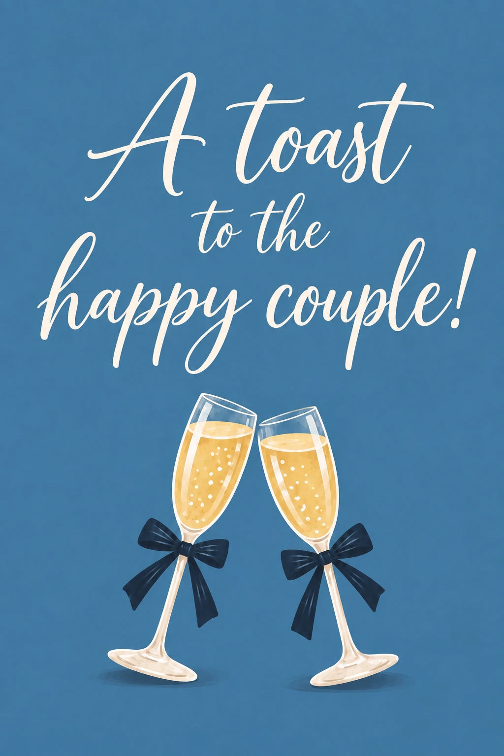 Champagne Flutes Toast to the Happy Couple Wedding Card