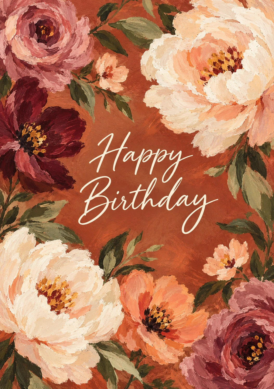 Warm Floral Painterly Daughter in Law Birthday Card for Her