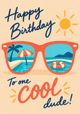 Load image into Gallery viewer, Cool Sunglasses Pool Scene Birthday Card for Him
