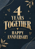 Load image into Gallery viewer, Gold Botanical 4 Years Together Anniversary Card
