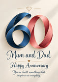 Load image into Gallery viewer, Diamond Ring 60th Anniversary Card for Mum and Dad
