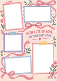 Load image into Gallery viewer, Pink Ribbon Scrapbook Photo Upload Birthday Card for Her
