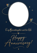 Load image into Gallery viewer, Rainbow Hearts Granddaughter and Wife Photo Upload Anniversary Card

