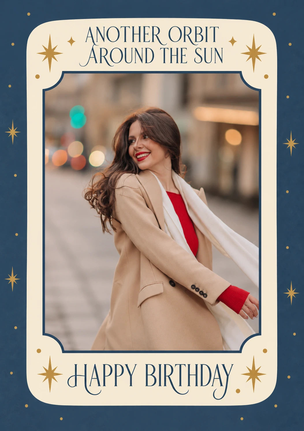 Another Orbit Around the Sun Photo Upload Birthday Card for Her