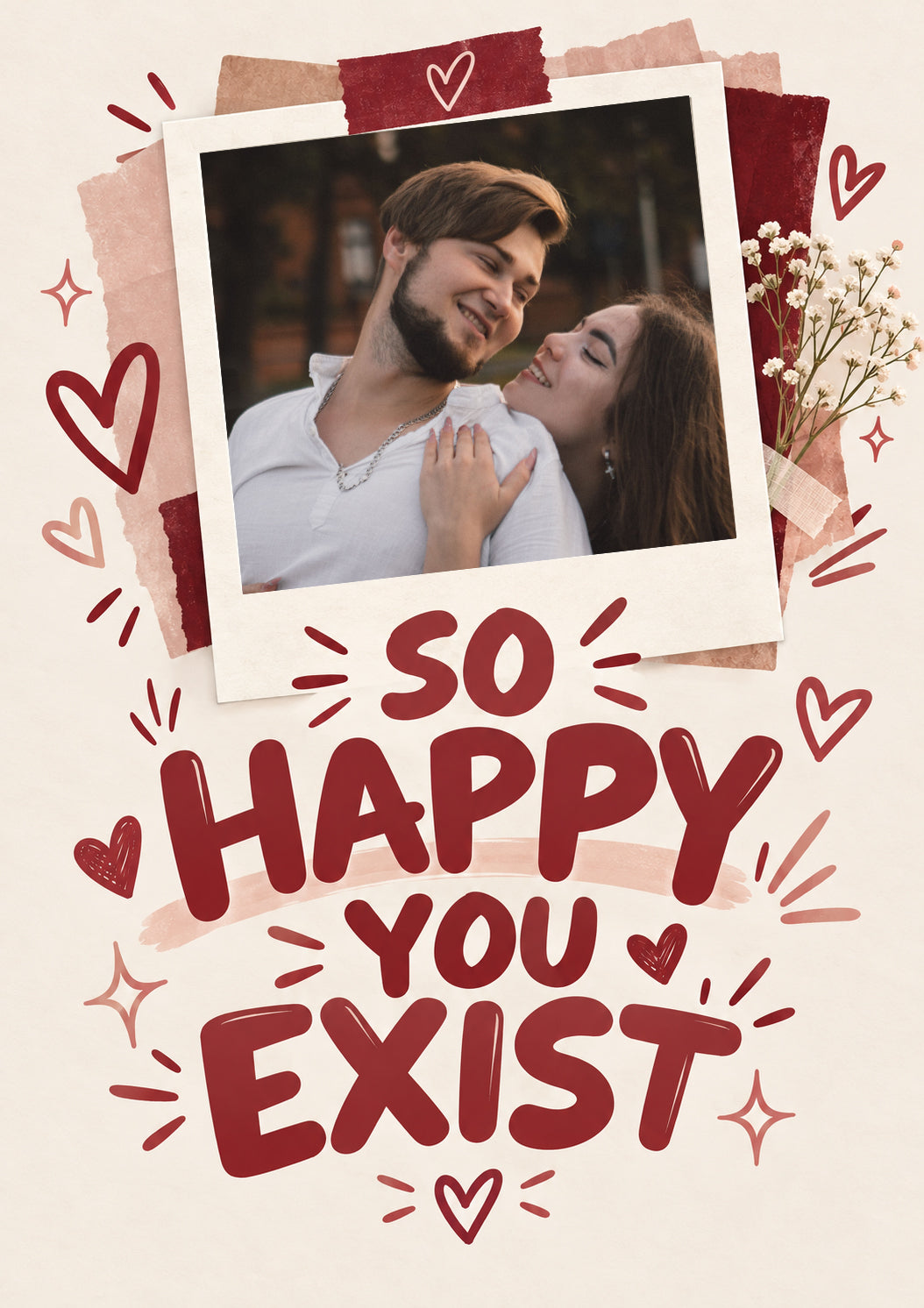 So Happy You Exist Photo Upload Anniversary Card for Someone Special