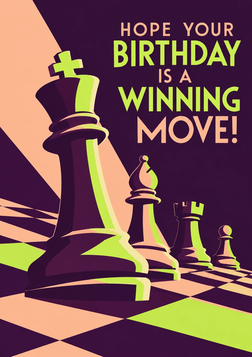 Chess Pieces Winning Move Birthday Card for Him